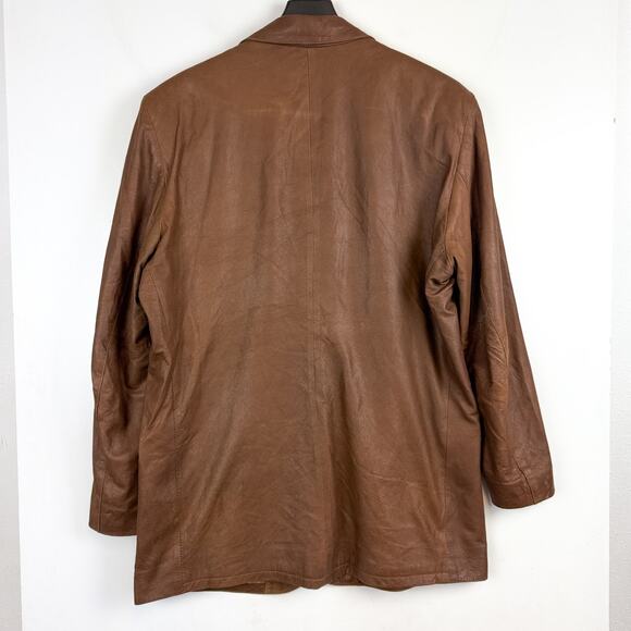 Napoleon Buttery Soft Leather Mens Sportcoat Blazer Jacket Brown - 42 - Picture 7 of 11